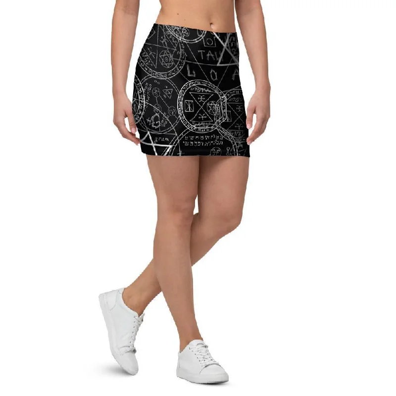 Pentagram Gothic Witch Mini Skirt