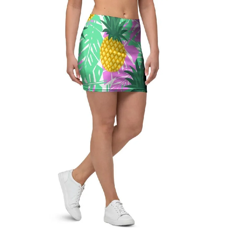 Pineapple Print Mini Skirt