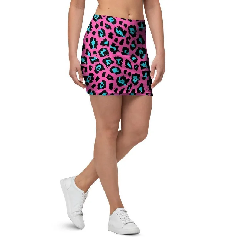 Pink Cheetah Mini Skirt