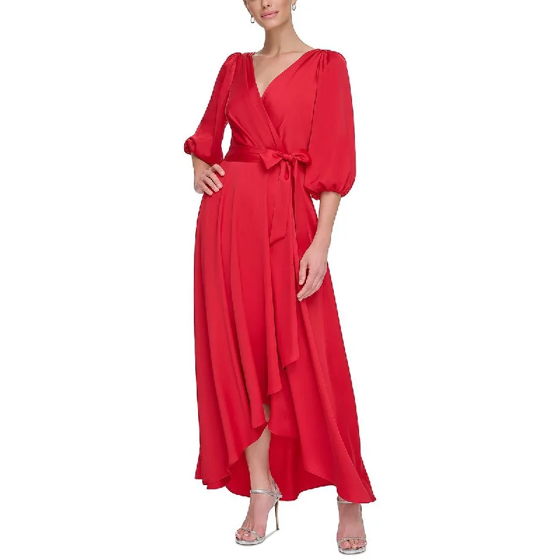 Womens Faux Wrap Maxi Evening Dress