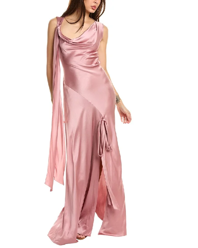 Alberta Ferretti Satin Silk Gown