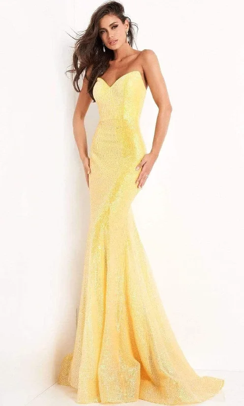 Jovani - V-Neck Sequin Embellished Mermaid Dress 04831SC - 1 pc Light Blue In Size 4 Available