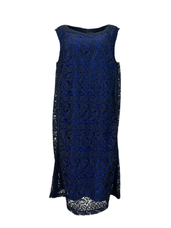 Mrina Rinaldi Women's Navy Desideri Sleeveless Lace Dress NWT